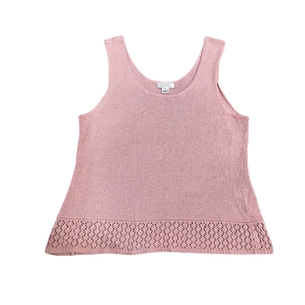 Christopher & Banks Boho Pink Knit Tank Top
